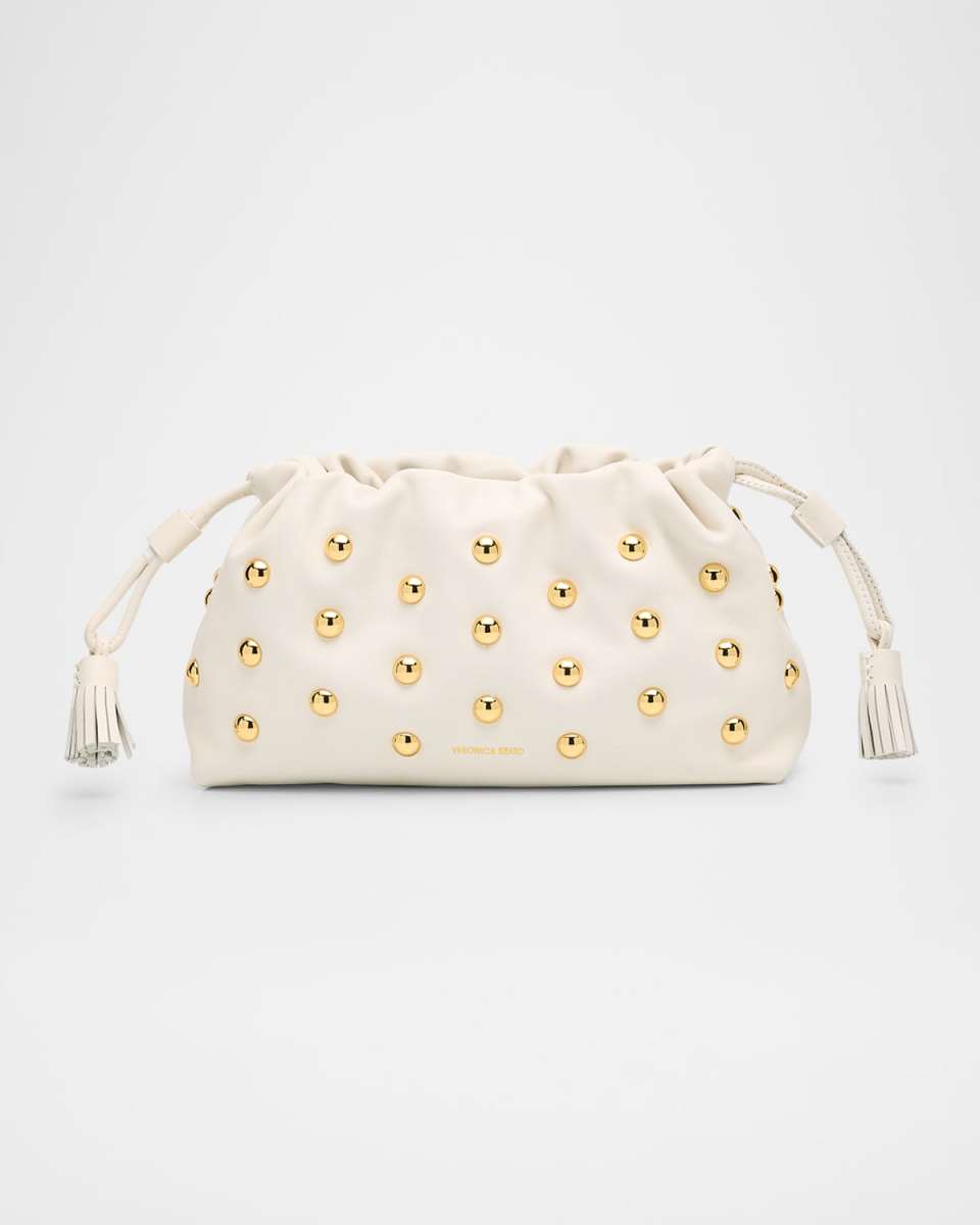 Stash Small Studded Leather Clutch Bag